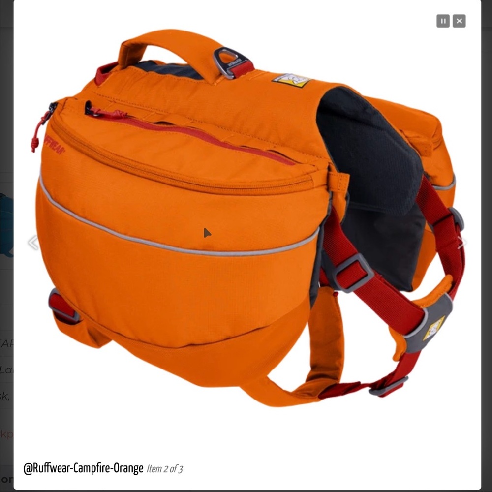 Ruffwear Orange Dog Saddlebags - Size XS